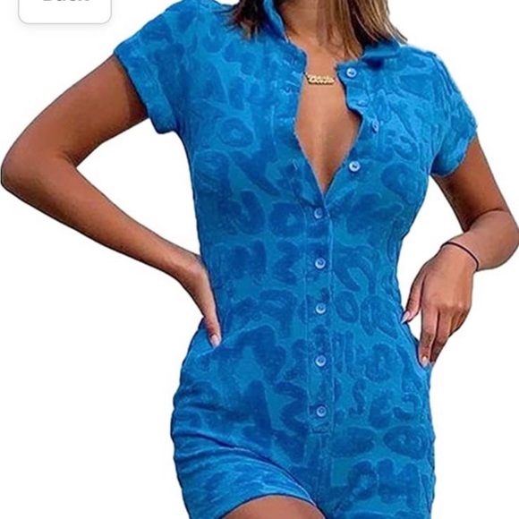 Blue y2k romper playsuit - Picture 2 of 4